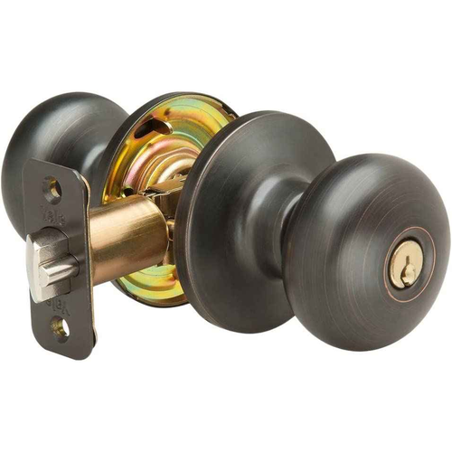 Yale Edge YR70SN Single Cylinder Sinclair Keyed Entry Door Knobs Set With Round Rose