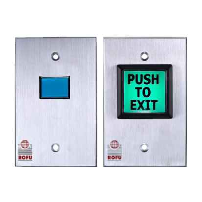 ROFU 9350 2" Square Illuminated Button, Aluminum