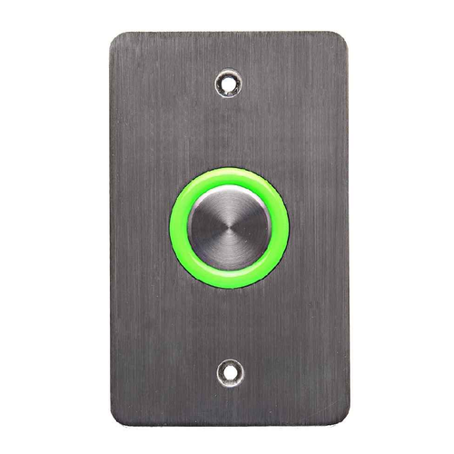 DynaLock 6610 Series - Single Gang, Blank Faceplate, 10-24VDC Halo-Lighted Piezo REX Push Button