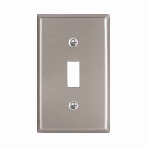 Eaton 93071-BOX1 Toggle wallplate, Stainless steel, Toggle Cutout, Stainless steel, Single- gang, Standard, ED Box1