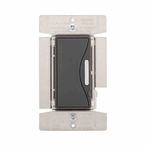 Eaton 9536SG smart dimmer, Flush mounting, 120V, Wire leads, Maintained closure, Silver granite, 60 Hz, Incandescent, halogen, magnetic low voltage, Single-pole, multi-location, Polycarbonate, 1000W 646164
