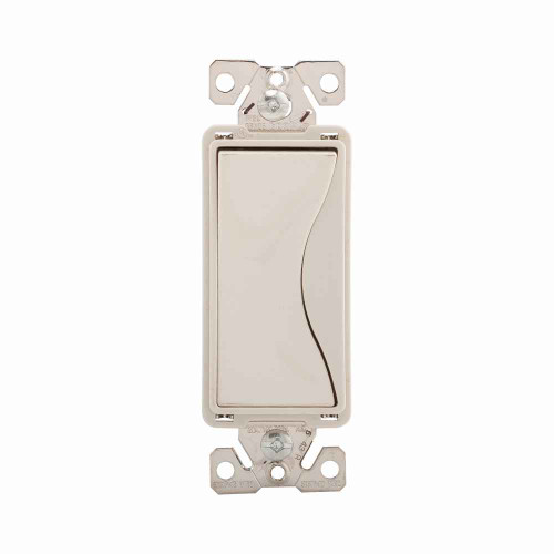 Eaton 9516DS Aspire designer switch, #12 to 14 AWG, 20A, Residential, 120/277V, Side and push, Desert sand, Fan, LED, INC, FLR, MLV, ELV, CFL, Halogen, Three-way, Three-way, Polycarbonate