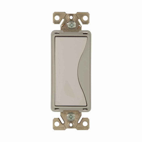 Eaton 9504WS Aspire designer switch, #12 to 14 AWG, 15A, Residential, 120/277V, Back and push, White satin, Fan, LED, INC, FLR, MLV, ELV, CFL, Halogen, Four-way, Four-way, Polycarbonate
