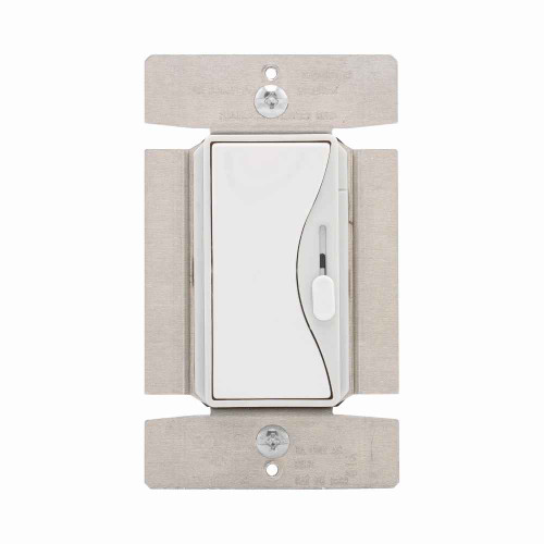Eaton 9568WS fluorescent dimmer, No neutral required, #14 -12 AWG, Flush, 120 Vac, Back and side, Maintained, White satin, 60 Hz, Fluorescent, Mark 10, AmbiStar, Tu-wire, Single-pole, Three-way, Single-phase, Polycarbonate, 1000W 677182