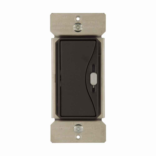 Eaton 9530SG slide dimmer, No neutral required, #14 -12 AWG, Flush, 120 Vac, Back and side, Maintained, Silver granite, 60 Hz, Incandescent, halogen, MLV, Single-pole, Three-way, Single-phase, Polycarbonate, 600W 645983