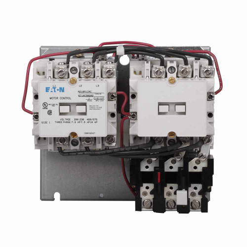 Eaton A251K1CA Freedom NEMA motor control contactor, Vertical Reversing Contactor, 27A, Three-pole, Size: 1, A200 series, 120V at 60 Hz, 110V at 50 Hz coil