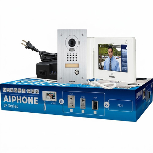 Aiphone Aiphone JPS-4AEDF - 7" Touchscreen Flush Video Intercom Set (JP-DVF, JP-4MED, PS-2420UL) JPS-4AEDF