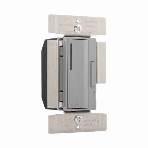 Eaton AF10-GY smart dimmer, Flush mounting, 120V, Wire leads, Maintained closure, Gray, 60 Hz, Single-pole, multi-location, Polycarbonate, 1000W 707025