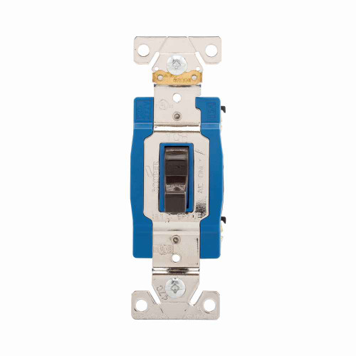Eaton AH1201B Arrow Hart industrial grade toggle switch, #14-10 AWG, 15A, Industrial, Flush mount, 120/277V, Back and side, Screw, Brown, Single-Pole, Single-Pole, Brass, Polycarbonate
