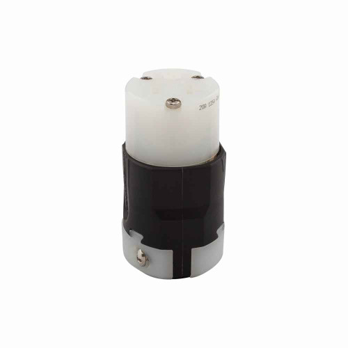 Eaton AH5369 Arrow Hart ultra grip straight blade connector, #16 - #12 AWG, 20A, Industrial, 125V, Back wire, Black, Brass, Nylon, 5-20P, Two-pole, three-wire, grounding, Screw, 0.33-0.66", Nylon, Core pack