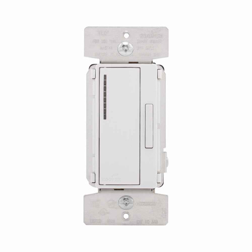 Eaton ARD-W Smart dimmer, 7-step LED light level display, Flush, 120V, Wire lead, Push pad, Maintained, White, Fan, LED, INC, CFL, ELV, MLV, FLR, Halogen, Single-pole, Single-phase, Multi-location, Polycarbonate