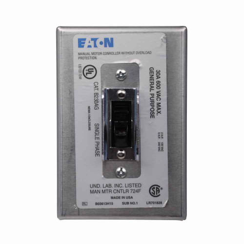 Eaton B230BGD NEMA starter, Space SVG reversing starter, 1NO contacts, 208V Coil, Nema Size 0, 1-5 A