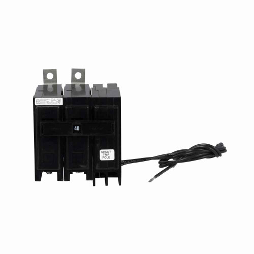 Eaton BAB2040S Quicklag Industrial Thermal-Magnetic Circuit Breaker, Two-pole, 120V, 208V, 240V shunt trip, 40A, 10 kAIC, 120/240V, Non-Interchangeable, Bolt-on mounting