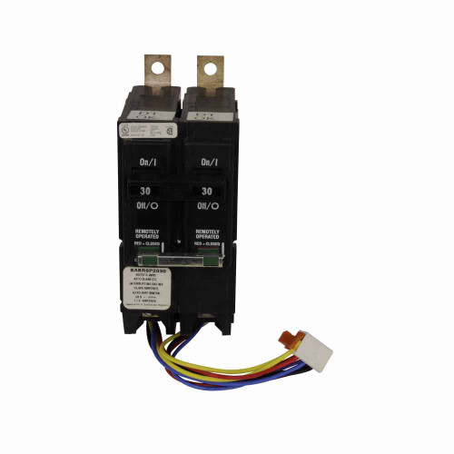 Eaton BABRSP2020X36 Type BAB Remotely Operated Bolt-on Circuit Breaker, 20A, Two-pole, 120/240V, Status switch, bulk pack