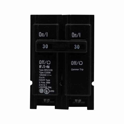 Eaton BR370B BR thermal magnetic circuit breaker,Type BR 1-Inch plug-on circuit breaker,Tapped molded opening, special application,70 A,10 kAIC,Three-pole,120/240V,BR,Common breaker trip,#4-1/0 AWG Cu/Al,Q28,BR,Type BR Loadcenters
