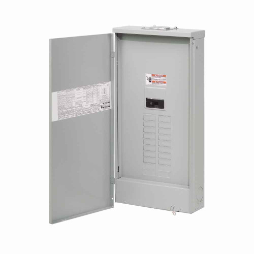 Eaton BR2040B150R BR style 1-inch loadcenter, main circuit breaker, no feed-thru lugs, 150A, single-phase, 40-pole, 40 circuits, 20 spaces, 120/240V, #2/0-300 kcmil Cu/Al at 60°C or 75°C wire, NEMA 3R enclosure, d1r box size