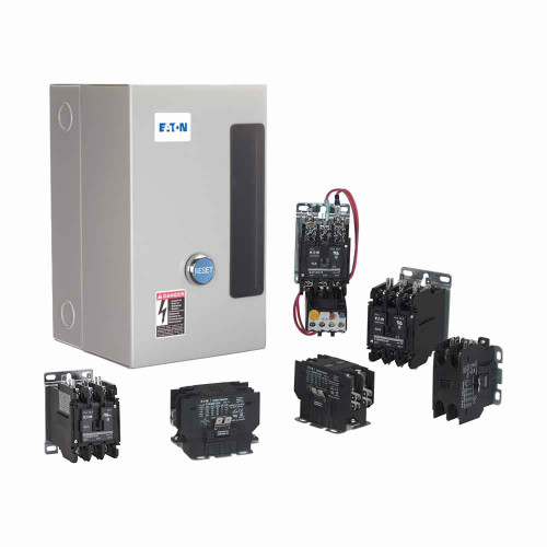Eaton C25DGD215C definite purpose contactor, Quick, 15A, 208-240 Vac, 50/60 Hz, NEMA Type 1 Enclosed, 15-50A, two- and three-pole, 15A, Contactor, Two-pole, Screw/pressure plate and quick connect terminals (side-by-side), Non-reversing