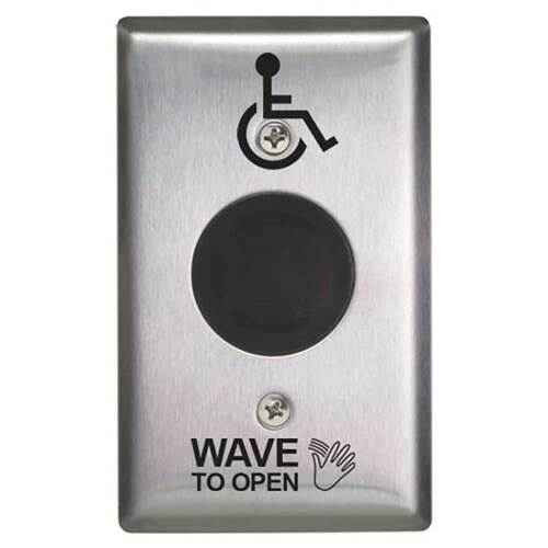 Camden Camden SureWave CM-333 Series 1 Relay /42 Hand Icon/'Wave to Open' Text/Wheelchair Symbol Faceplate Touchless Switch CM-333-42
