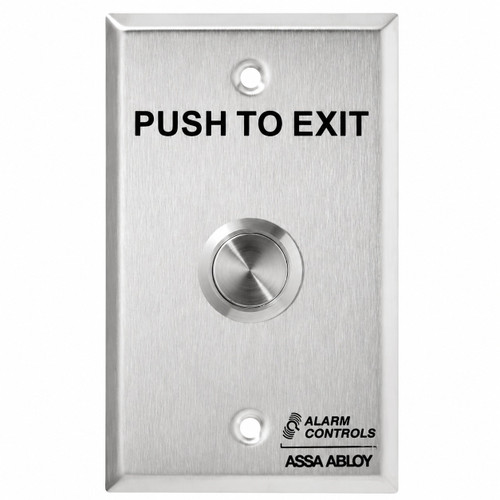 Alarm Controls Alarm Controls TS-12 & TS-13 Series - Vandal Resistant Request to Exit Station, 3/4" Diameter Metal Button, "PUSH TO EXIT" ACT-TS-12