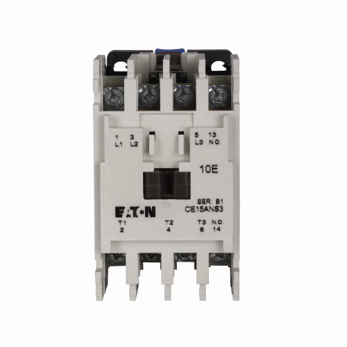 Eaton CE15CNS2BB XT IEC contactor, 12A, 220-240 Vac, 50-60 Hz, 1NO, 12A, Frame C, 45 mm, 50-60 Hz, 2 hp, Steel mounting plate, Two-pole, Non-reversing, No overload relay, Freedom, Contactor
