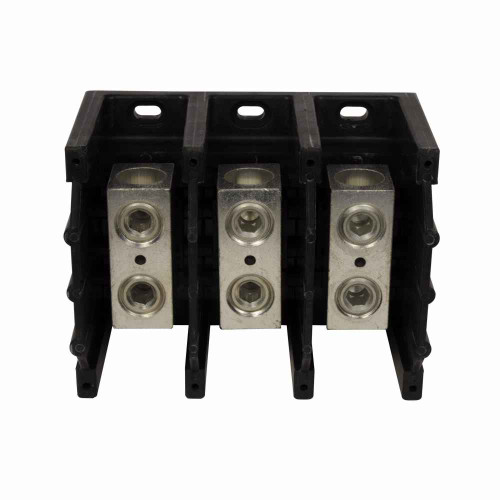 Eaton CH16306-3 Power Distribution Terminal Block, 600V, 380A, 500kcmil-6Cu/Al line, 500kcmil-6Cu/Al load, Three-pole
