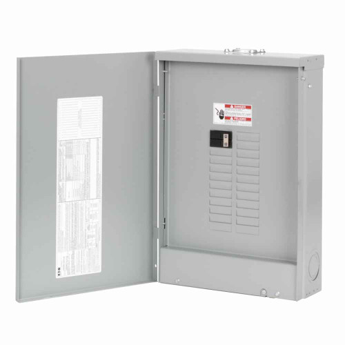 Eaton CH18B100R CH main breaker loadcenters,Cover included,Main breaker,100 A,C,Copper,NEMA 3R,Metallic,10 kAIC,CH,18,18,Three-wire,Single-phase,#6-1/0 AWG,Overhead,120/240 V