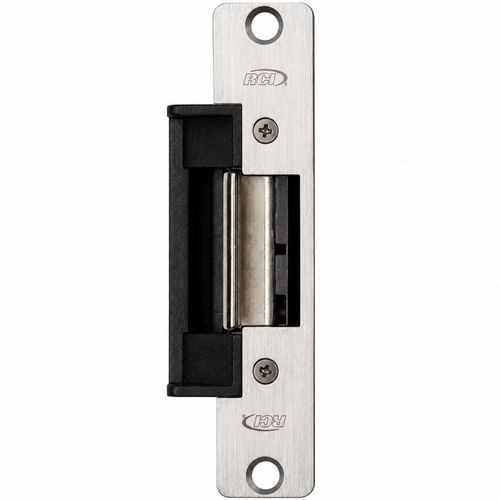 RCI 4305 Electric Strike with 5-7/8" Round Corner Faceplate and Anti-Vibration Design