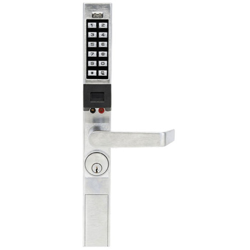 Alarm Lock Alarm Lock PDL1300 - Narrow Stile Pushbutton Aluminum Door Trim Retrofit Glass Doors with Prox Reader and Latch Locks ALA-PDL1300