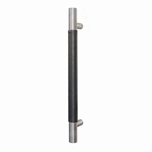 Trimco AP615 1" Diameter Leather Wrapped Architectural Ladder Pull Straight Standoffs Angled Ends