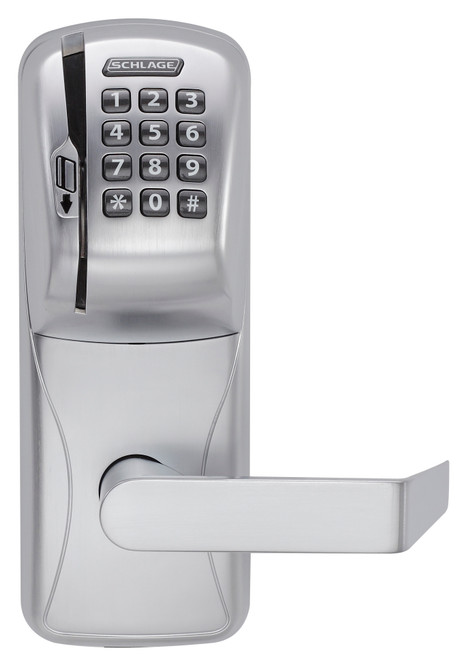 Schlage Electronics CO-200 Standalone Electronic Cylindrical Lock, Classroom/Storeroom Function, Magnetic Stripe (Swipe) and Keypad Reader