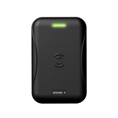 Schlage Electronics MTB15 Mobile-Enabled Multi-Technology Card Reader, Single-Gang Mount, Black, front view