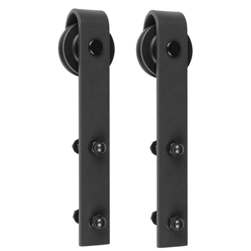 Delaney Hardware Delaney 1000 Series - 5 Foot Standard Sliding Barn Door Hardware Kit, US19 Black Finish DLY-BD1054