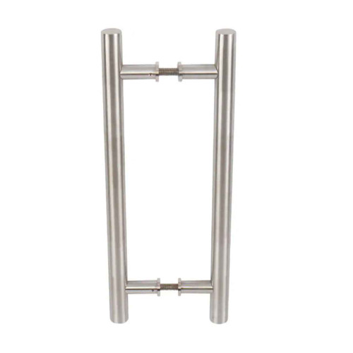 Delaney Hardware 15-3/4 in. Double Sided Round Barn Door Pull Handle, US15 Satin Nickel, BD0461