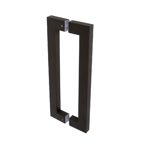Delaney 17-1/4" Double Sided Square, Barn Door Pull Handle, US19 Black Finish