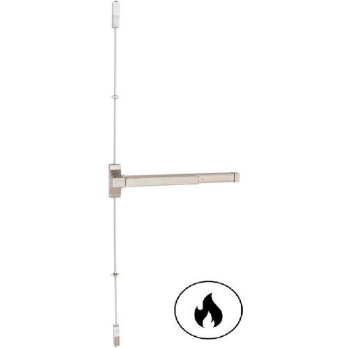 Delaney F9100 Series - Grade 1 Fire Rated Heavy Duty Vertical Rod Type Device for 36"  X 84" Door, Aluminum Finish
