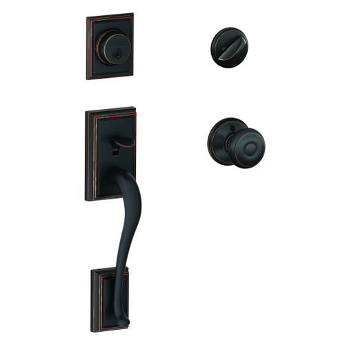 Schlage Residential Schlage Residential F60 - Addison Sectional Single Cylinder Keyed Entry Handleset with Georgian Knob SCR-F60-KEYED-ADD-GEO