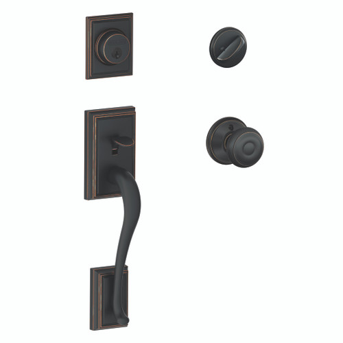 Schlage Residential F60 - Addison Sectional Single Cylinder Keyed Entry Handleset with Georgian Knob