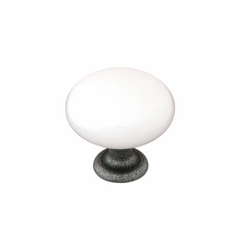 Emtek Emtek Ivory Madison Cabinet Knob with Wrought Steel Stem EMTEK-IVORY-MADISON-CABINET-KNOB-WITH-WROUGHT-STEEL-STEM