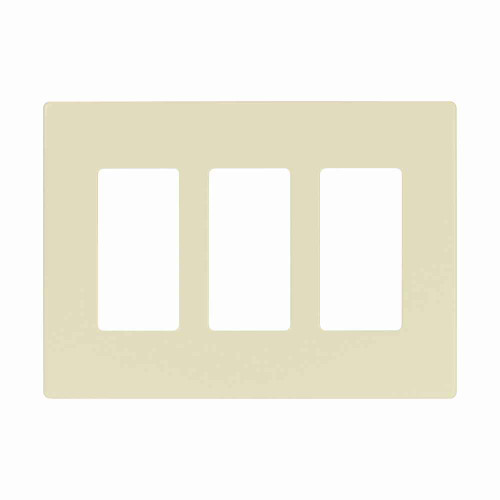 Eaton PJS263A Screwless wallplate, Screwless, Almond, Decorator Cutout, Polycarbonate, Three- gang, Mid-size