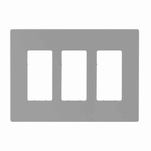 Eaton PJS263GY Screwless wallplate, Screwless, Gray, Decorator Cutout, Polycarbonate, Three- gang, Mid-size