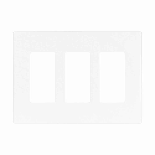 Eaton PJS263W Screwless wallplate, Screwless, White, Decorator Cutout, Polycarbonate, Three- gang, Mid-size