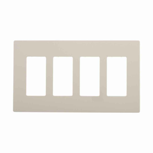 Eaton PJS264LA Screwless wallplate, Screwless, Lt. Almond, Decorator Cutout, Polycarbonate, Four- gang, Mid-size