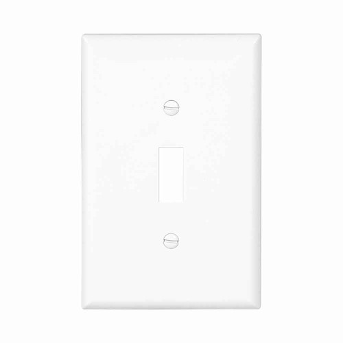Eaton PJ1W Toggle wallplate, White, Toggle Cutout, Polycarbonate, Single- gang, Mid-size Eaton PJ1W Toggle wallplate, White, Toggle Cutout, Polycarbonate, Single- gang, Mid-size