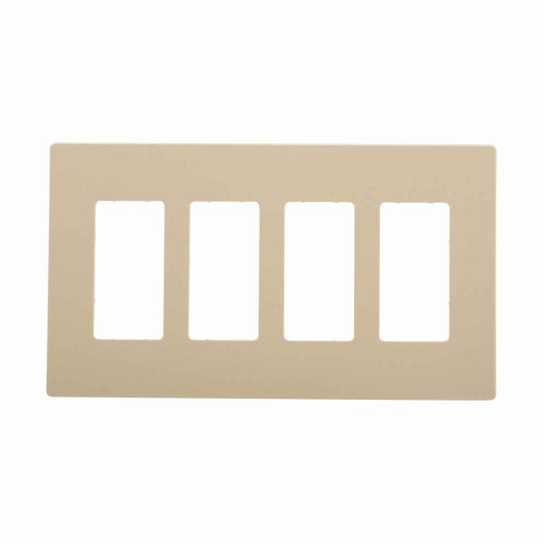 Eaton PJS264V Screwless wallplate, Screwless, Ivory, Decorator Cutout, Polycarbonate, Four- gang, Mid-size