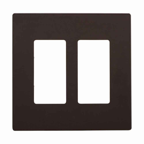 Eaton PJS262B Screwless wallplate, Screwless, Brown, Decorator Cutout, Polycarbonate, Two- gang, Mid-size