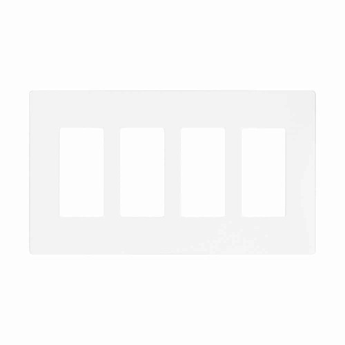 Eaton PJS264W Screwless wallplate, Screwless, White, Decorator Cutout, Polycarbonate, Four- gang, Mid-size