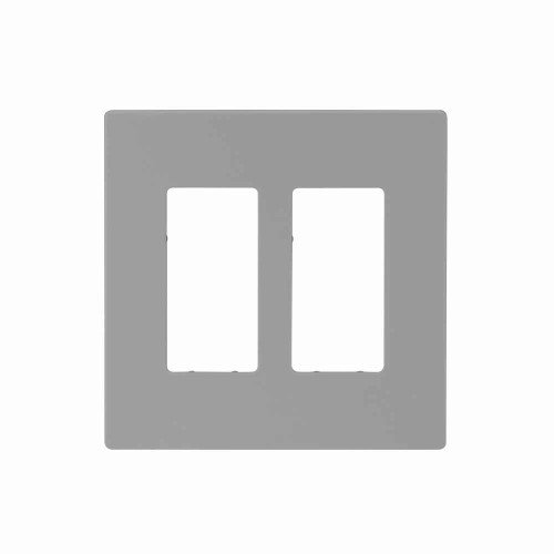 Eaton PJS262GY Screwless wallplate, Screwless, Gray, Decorator Cutout, Polycarbonate, Two- gang, Mid-size