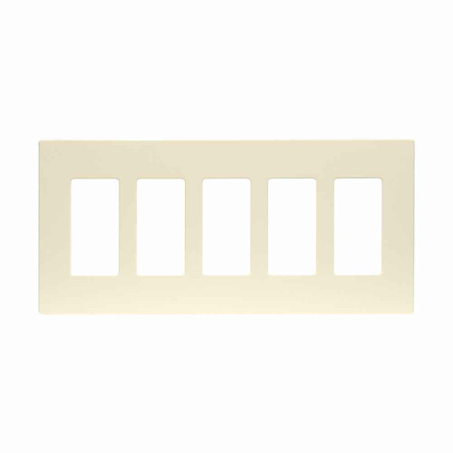Eaton PJS265A Screwless wallplate, Screwless, Almond, Decorator Cutout, Polycarbonate, Five- gang, Mid-size
