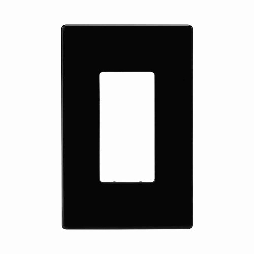Eaton PJS26BK Screwless wallplate, Screwless, Black, Decorator Cutout, Polycarbonate, Single- gang, Mid-size