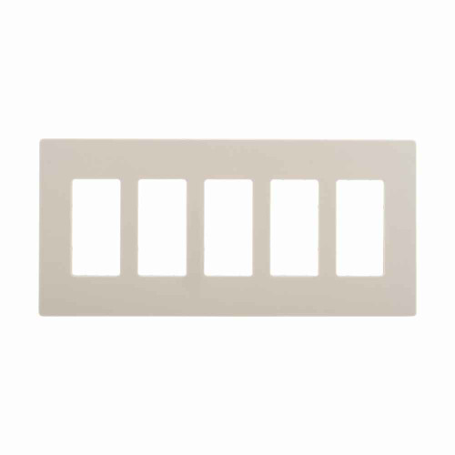 Eaton PJS265LA Screwless wallplate, Screwless, Lt. Almond, Decorator Cutout, Polycarbonate, Five- gang, Mid-size